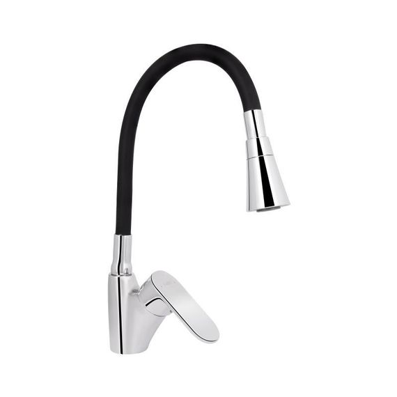 Смеситель для кухни Lidz Tani 007F3 с гибким изливом (k40) LDTAN007F3BCR37649 Chrome/Black