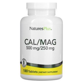 Кальцій і магній, Cal / Mag, Nature&#039;s Plus, 500/250 мг, 180 таблеток
