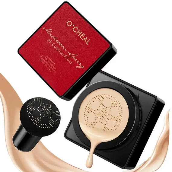 Тональний крем кушон для обличчя + спонжик Beauty Linasi Red O`CHEAL, Натуральний відтінок | Зображення 3