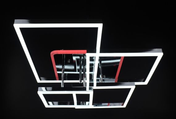 Люстра світлодіодна стельова LED світильник для квартири на стелю лед з пультом 26185 Хром 17х56х71 см. | Зображення 9