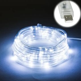 Гирлянда USB светодиодная для дома Роса Холодный белый 10 м