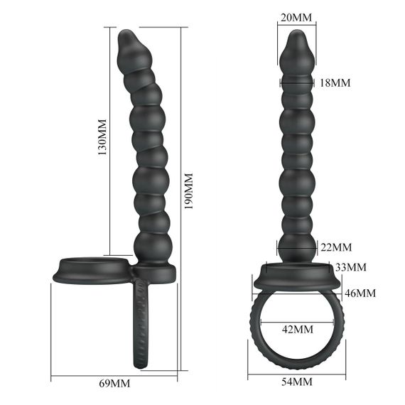 Силіконова насадка на член для подвійного проникнення DIILON waterproof Sex Aura | Зображення 8