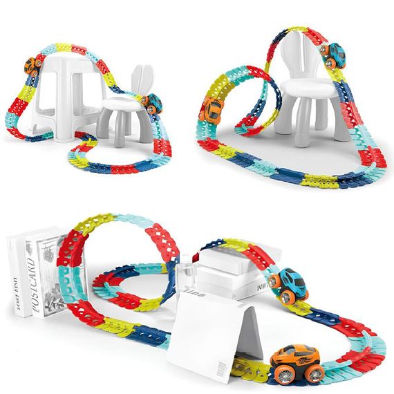 Інтерактивний трек з інерційною машинкою SHT 388 Changeable Trak (184pcs/1CAR) Colorful