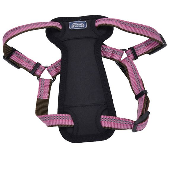 Шлей для собак світловідбивна Coastal K9 Explorer Harness, 30-45 см, рожевий