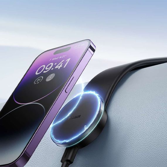 Автодержатель Baseus C02 Pro Series Magnetic Wireless Charging Car Mount Cluster (C40156000111-00) Black | Зображення 4