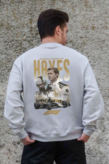 Утеплений оверсайз світшот на флісі з принтом Without Hayes Gray