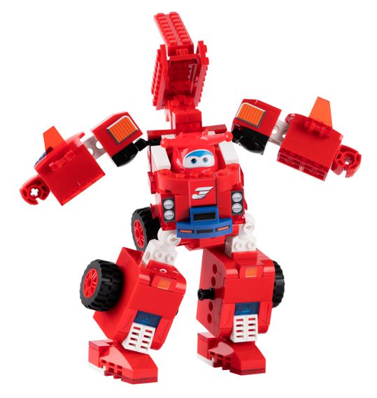 Конструктор-трансформер Super Wings Small Blocks 2-in-1 Buildable Transforming Vehicle Jett, Джетт (EU385005) | Зображення 1