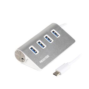 Хаб USB 3.0 Type-С HU3С-4P-01 на 4 порти, метал, сріблястий