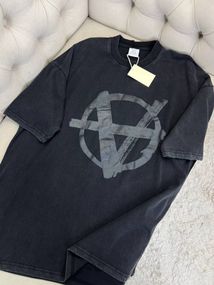 Футболка Vetements Graphitic print чоловіча темно-сіра бавовна оверсайз f721