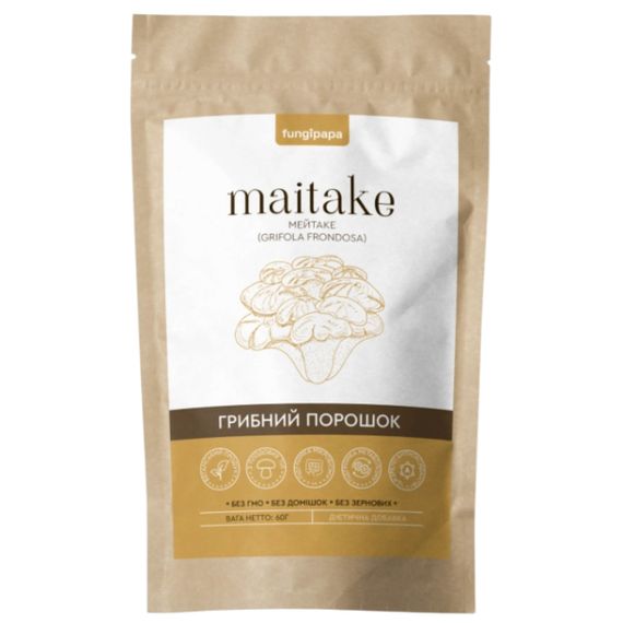 Грибний комплекс Fungipapa Mайтаке (Grifola frondosa) -  грибной порошок 60 г /30 порцій/