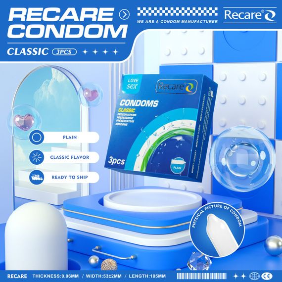 Презервативи Recare Classic Condoms 3 шт, класичні | Зображення 4