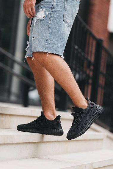 Кросівки Yeezy Boost 350 v2 Black (Шнурки рефлектив) , В'єтнам 0001 | Зображення 5