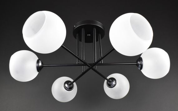 Люстра стельова на 6 лампочок 27418 Чорний 25х59х59 см.