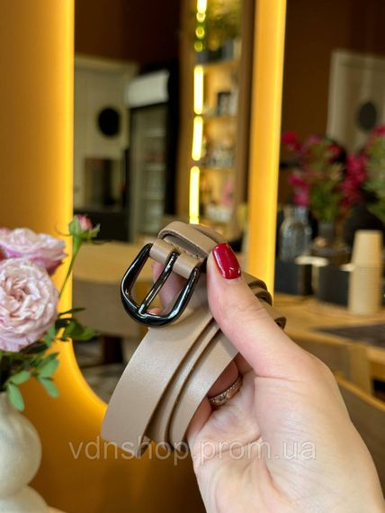 Шкіряний жіночий ремінь в бежевому кольорі 3334 | Зображення 6