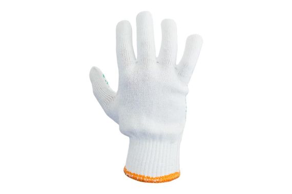 Перчатки Intertool - 70/30 с точкой 68г белые 9" (SP-0133) | Зображення 1