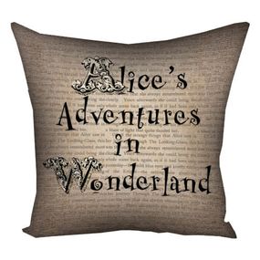 Подушка габардинова з принтом Alice`s Adventures in Wonderland 30x30 (3P_WON008)