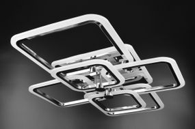 Люстра світлодіодна стельова LED світильник для квартири на стелю лед з пультом 25947 Хром 12х59х80 см.