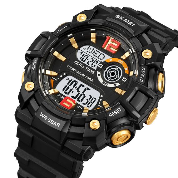 Чоловічий годинник Skmei 2018GDWT Gold-White | Зображення 1