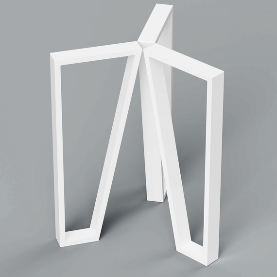 Комплект ножек для стола из металла 300×60mm, H=730mm (профильная труба: 60x20mm) Белый