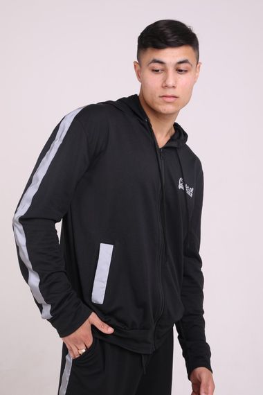Олімпійка на змійці чорна Quest Wear з рефлективними лампасами | Зображення 6