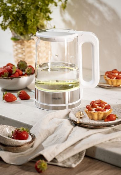 Електрочайник скляний Mesko MS 1301 білий 1,7 л, 2200 Вт, з регулюванням температури та підсвіткою | Зображення 6