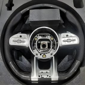 Руль AMG 2018-Style (Карбон -2025 Серые Кнопки, 3pin) для Mercedes AMG GT C190/R190 2014-2022 гг