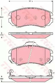 Гальмівні колодки дискові Hyundai Elantra Kia Sportage, TRW (GDB3386)