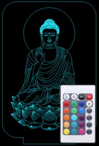 Акриловый светильник-ночник с пультом 16 цветов Будда tty-n000694