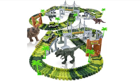Гнучкий автомобільний трек із динозаврами Dinosaur 192 | Зображення 2