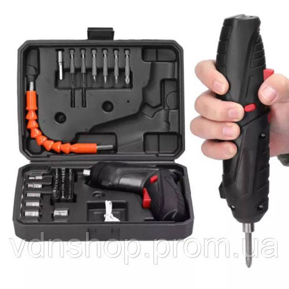 Шуруповерт акумуляторний з насадками 47 предметів у кейсі викрутка акумуляторна в валізі CN-98 | Зображення 5