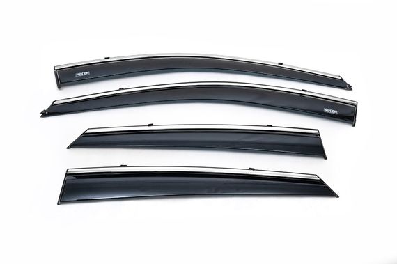Ветровики с хромом (4 шт, Niken) для Hyundai IX-35 2010-2015 гг | Зображення 1