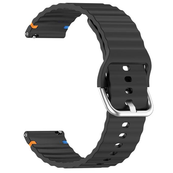Силіконовий ремінець Wavy для Smart Watch 20mm Black | Зображення 1