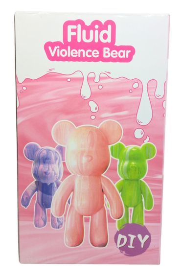 Мишка для раскраски 22,5 см разрисовка медвежонка DIY набор Fluid Violence Bear флюидный медведь | Зображення 3