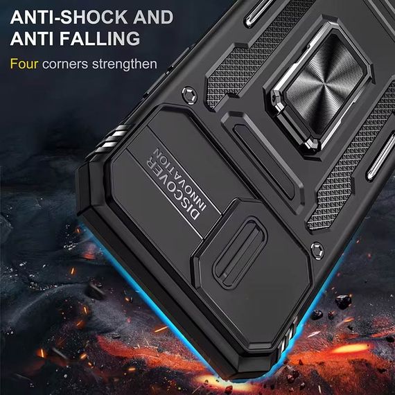 Ударопрочный чехол Camshield Army Ring для Apple iPhone 13 Pro (6.1") Черный / Black | Зображення 1