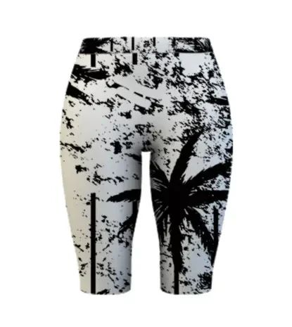 Спортивні шорти велосипедки  4Profi з принтом "Тропік" білий розмір XS дайвінг 18743 | Зображення 2