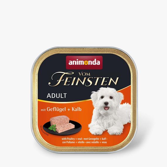 Animonda Vom Feinsten Adult with Poultry and Veal влажный корм с мясом птицы и говядиной для взрослых собак 150 гр
