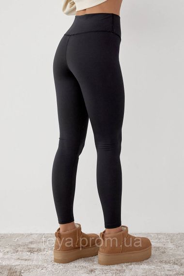 Жіночі теплі лосини із широким поясом колір чорний розмір M FL_000809 | Зображення 1
