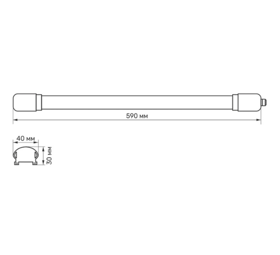 LED Світильник лінійний 18W 0,6м 6500К 220V TL-BNW-18066 Titanum | Зображення 2