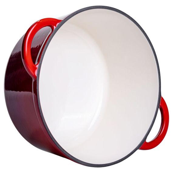 Каструля чавунна емальована 4 л, червоний Yiwu HP-FLG-1 RED | Зображення 4