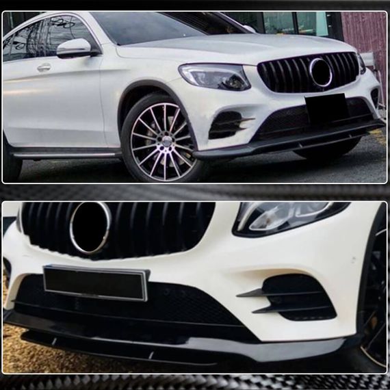 Накладка на передній бампер Lip (для AMG-Line/GLC43 AMG, Карбон) для Mercedes GLC X253 2015-2022 рр | Зображення 1
