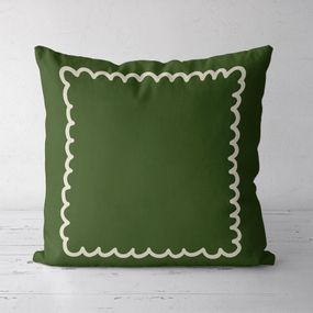 Подушка декоративная Soft Зелена з фігурною рамкою 45x45 см (45PST_24S012)