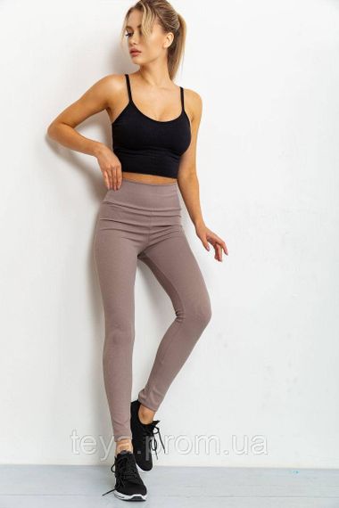 Лосини жіночі в рубчик, колір темно-бежевий, розмір L FA_003288 | Зображення 4