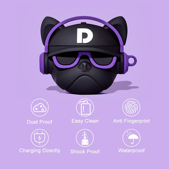 Силиконовый 3D чехол для наушников Apple AirPods Pro 1/2 Toys Dog Фиолетовый | Зображення 5