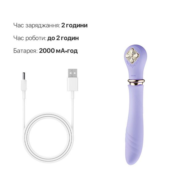 Пульсатор із підігрівом Zalo Sweet Magic - Desire Fantasy Violet, турбо режим | Зображення 5