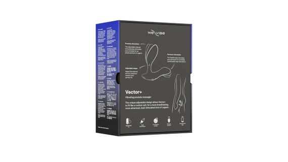 Смарт-вибромассажер простаты We-Vibe Vector+ CHARCOAL BLACK, пульт ДУ, регулируемый угол наклона | Зображення 8