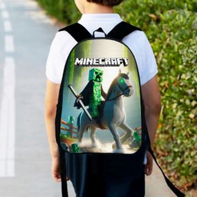 Рюкзак детский майнкрафт крипер на коне "Minecraft" 34х27см,городской ранец для мальчика (00530)