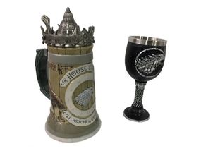 Подарочный Набор Кружка Game Of Thrones House Stark Игра Престолов Дом Старков и Бокал Дом Старков