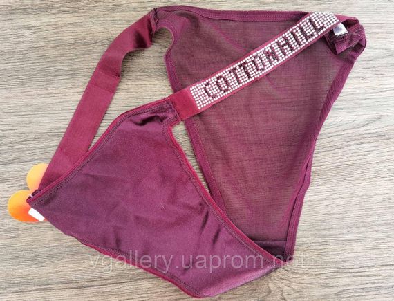 Жіночі трусики зі стразами Cotton Hill, жіночі трусики танга Котон Хіл, жіночі трусики сліпи зі стразами Бордо | Зображення 2