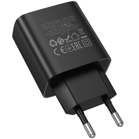 СЗУ Borofone BA95A Ilustre QC3.0 (1USB-A) Black | Зображення 2