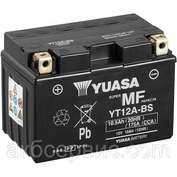 Аккумулятор МОТО Yuasa 12V 8Ah MF VRLA Battery AGM YT9B-BS(сухозаряжений)